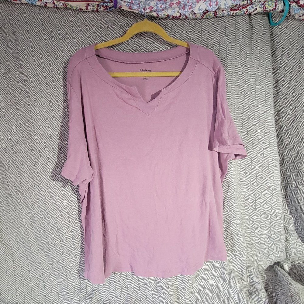 White Stag Women's Puple Short Sleeve Shirt Plus Size 4X